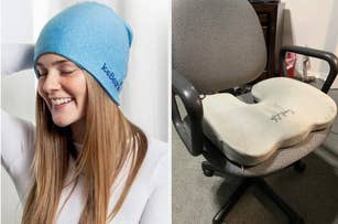 migraine cap and seat cushion 